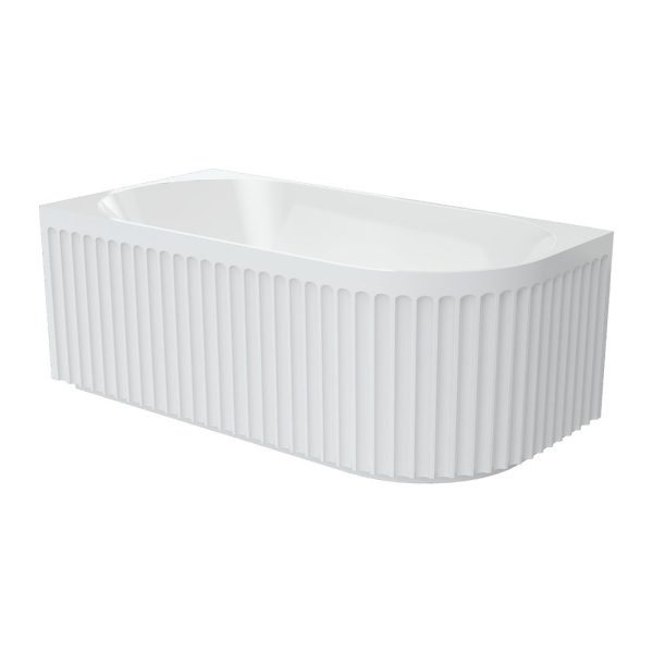 Fienza Eleanor Fluted Right-Hand Acrylic Corner Bath, 1500mm FR713-1500R