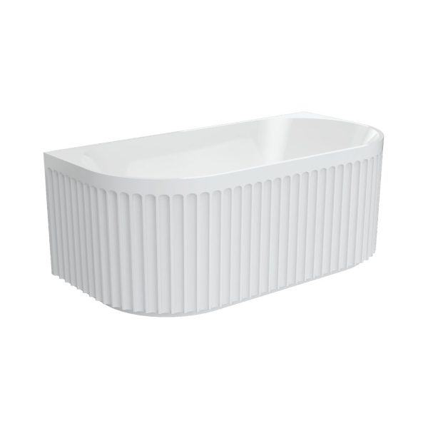 Fienza Eleanor Fluted Back-to-Wall Acrylic Bath, 1500mm FR716-1500