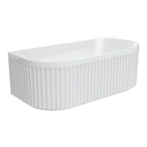 Fienza Eleanor Fluted Back-to-Wall Acrylic Bath, 1700mm FR716-1700