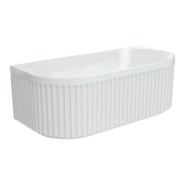 Fienza Eleanor Fluted Back-to-Wall Acrylic Bath, 1700mm FR716-1700