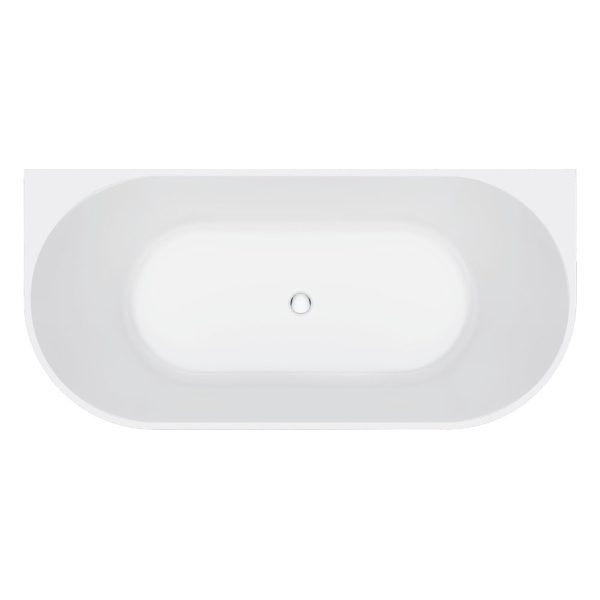 Fienza Eleanor Fluted Back-to-Wall Acrylic Bath, 1700mm FR716-1700