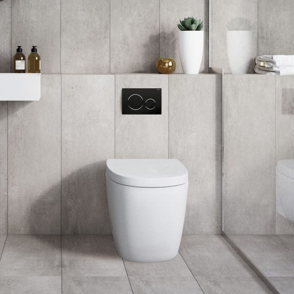 Geberit Sigma 20 Round Button Flush Plate, Matte Black SIG20-BL