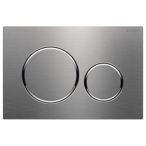 Geberit Sigma 20 Round Button Flush Plate, Brushed Stainless Steel SIG20-BSS