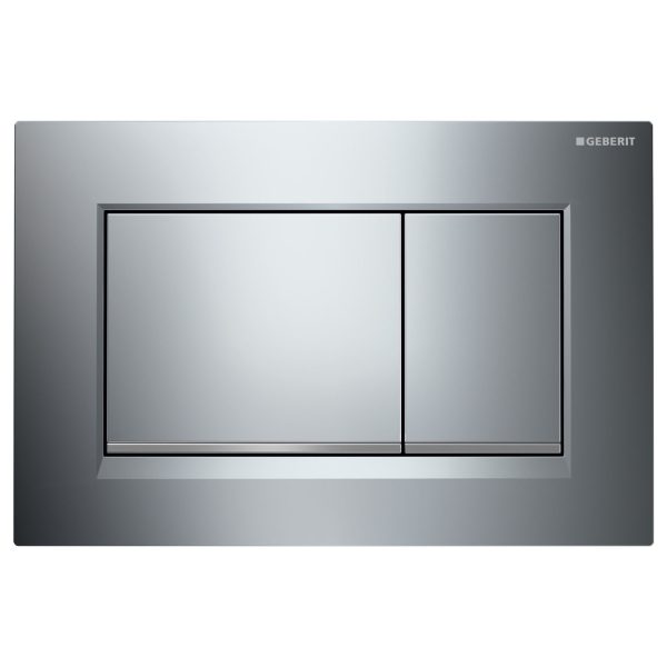 Geberit Sigma 30 Rectangular Button Flush Plate, Chrome SIG30-C