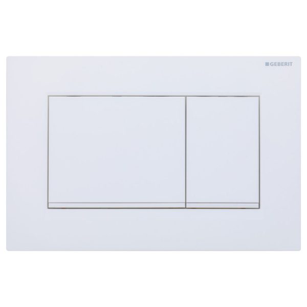 Geberit Sigma 30 Rectangular Button Flush Plate, Matte White SIG30-WH