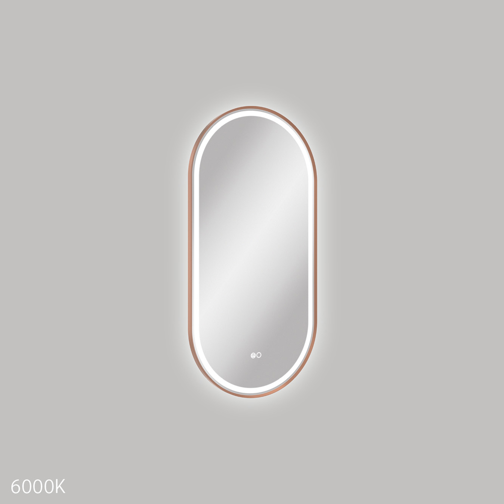 Empire LED Brushed Copper Framed Mirror, 450 x 900mm LED4590FPCO - Image 2