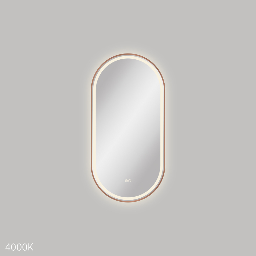 Empire LED Brushed Copper Framed Mirror, 450 x 900mm LED4590FPCO - Image 4