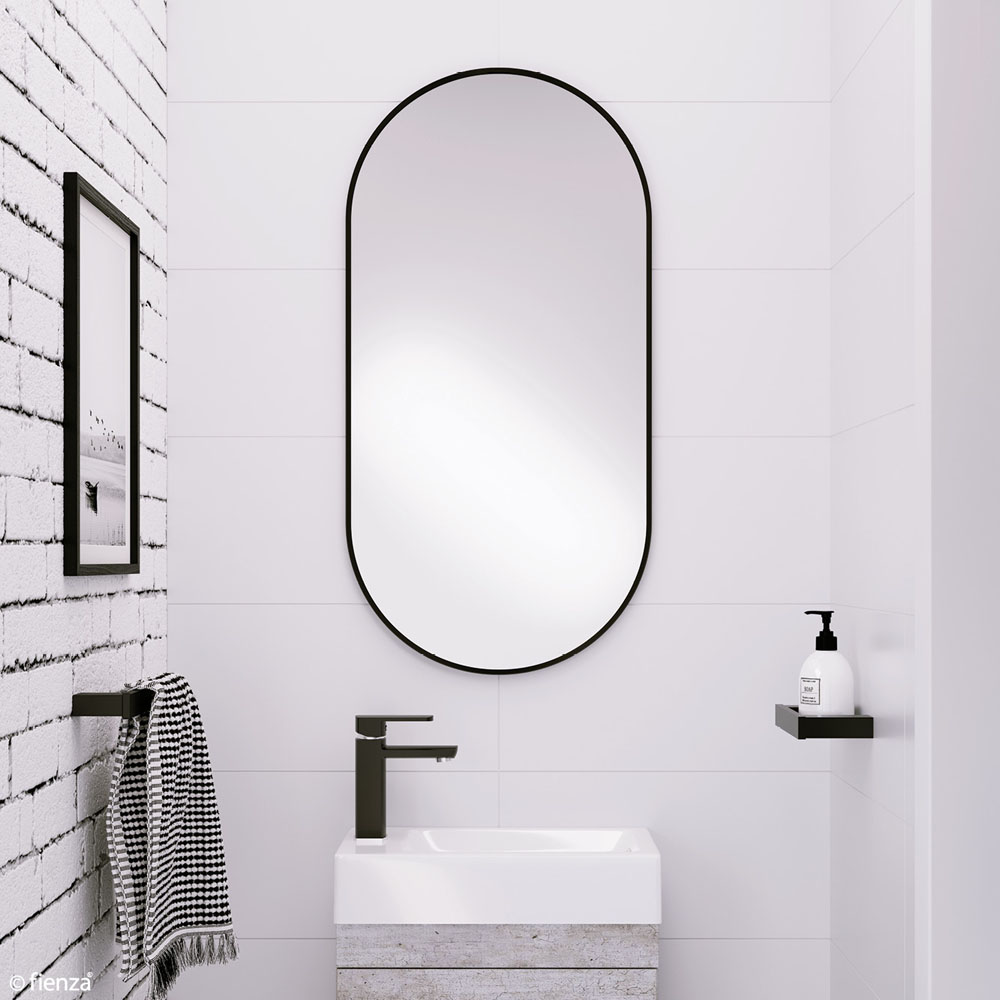 Empire Matte Black Framed Mirror, 450 x 900mm FMP4590B - Image 3