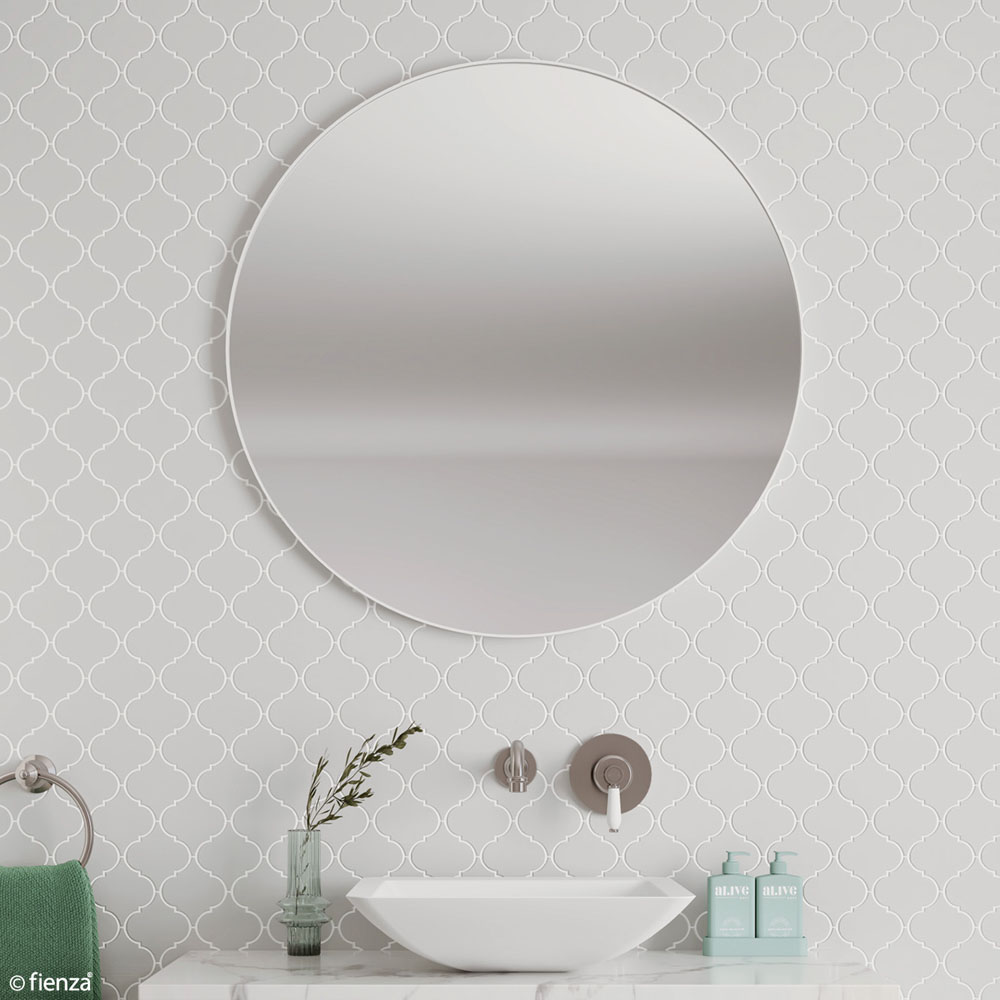 Reba Matte White Framed Mirror, 800mm FMR80W - Image 4