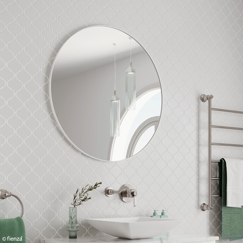 Reba Matte White Framed Mirror, 800mm FMR80W - Image 3