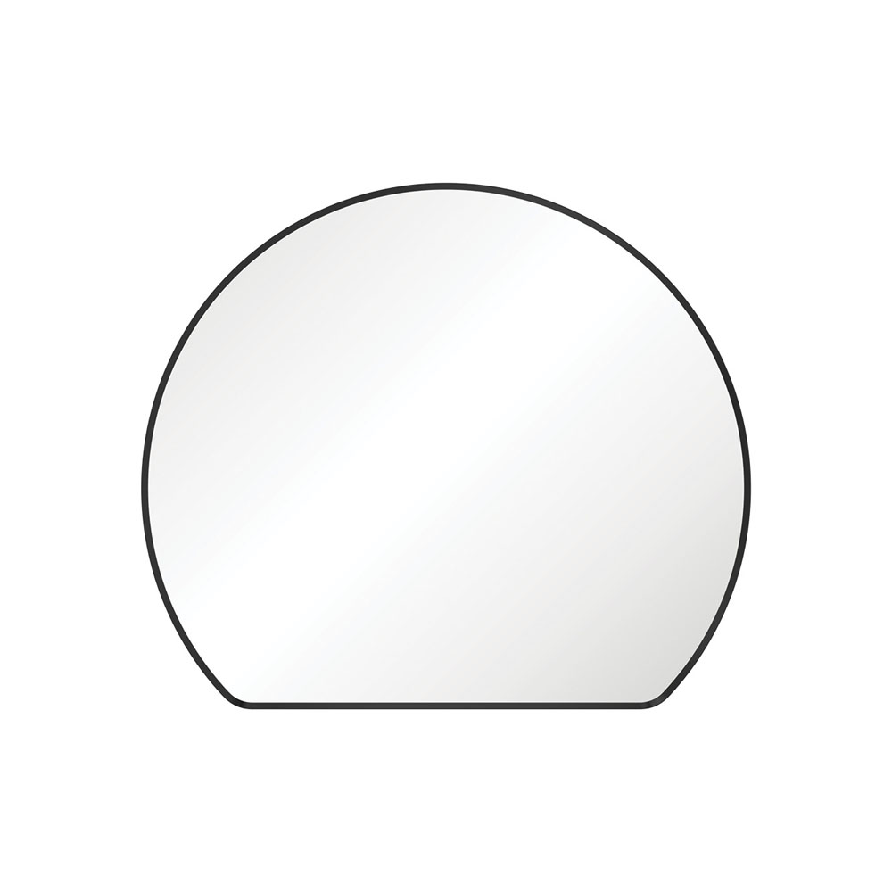 Sunrise Matte Black Round Framed Mirror FMSR80B