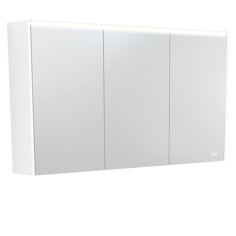 1200 LED Mirror Cabinet with Gloss White Side Panels PSC1200W-LED