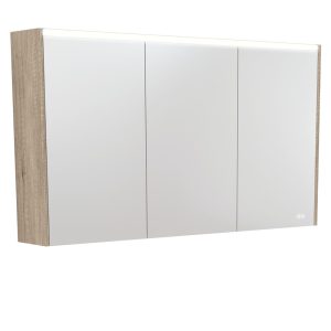 1200 LED Mirror Cabinet with Scandi Oak Side Panels PSC1200S-LED