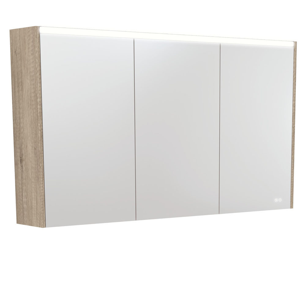 1200 LED Mirror Cabinet with Scandi Oak Side Panels PSC1200S-LED