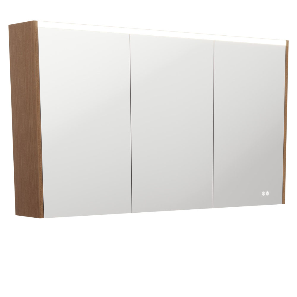 1200 LED Mirror Cabinet with Walnut Side Panels PSC1200WA-LED