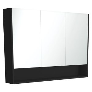 1200 Mirror Cabinet with Display Shelf, Satin Black PSC1200SB