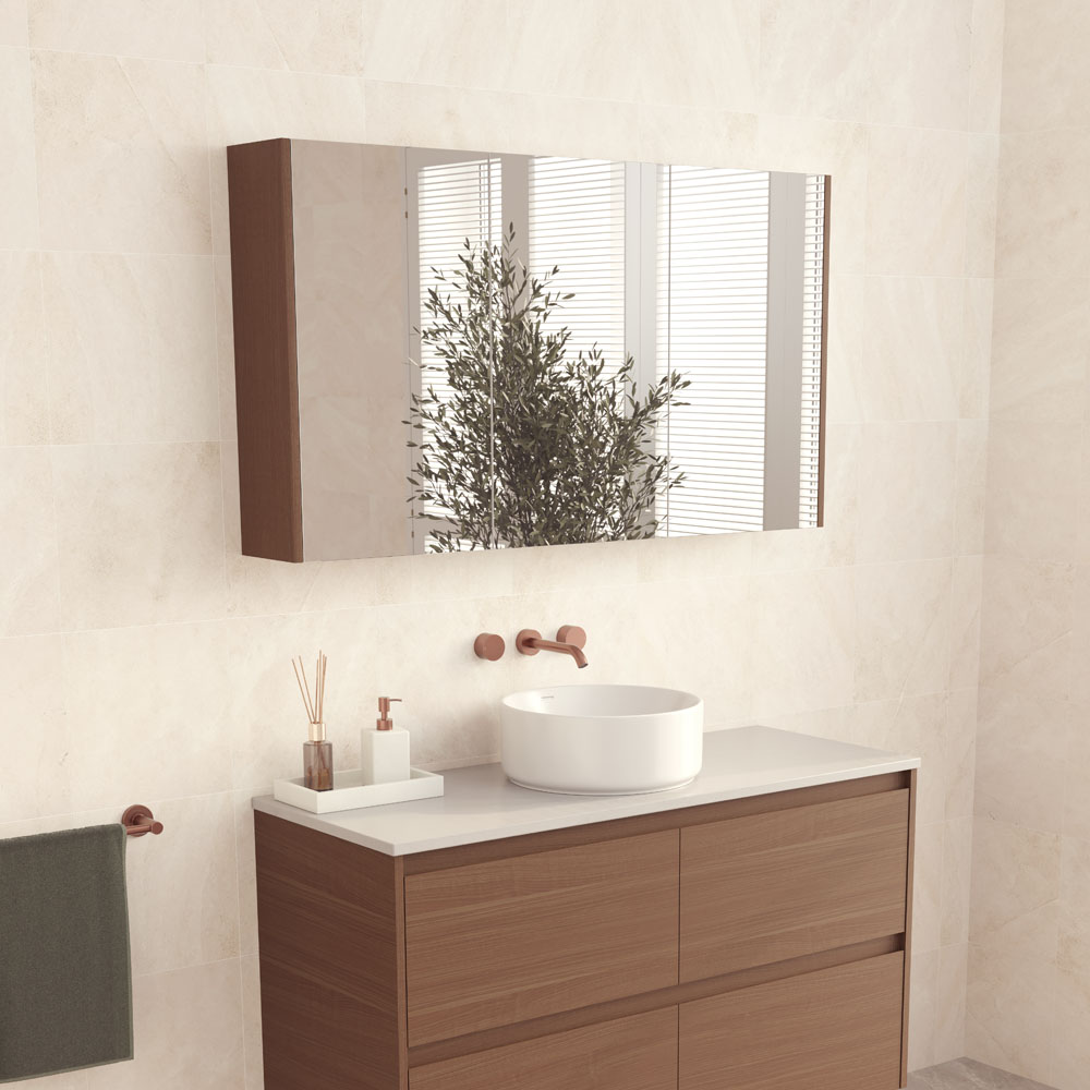 1200 Mirror Cabinet with Walnut Side Panels PSC1200WA - Image 3