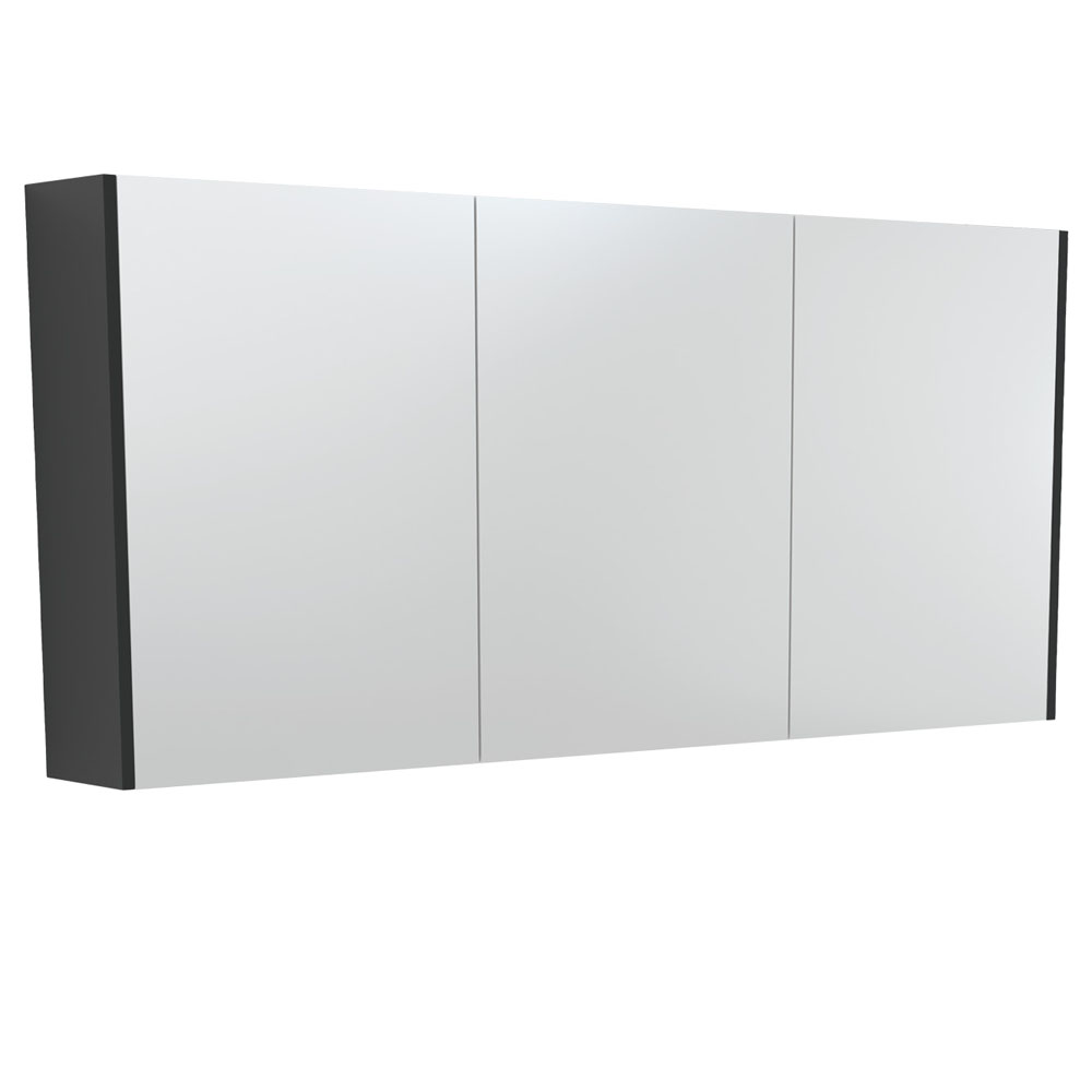 1500 Mirror Cabinet with Satin Black Side Panels PSC1500B