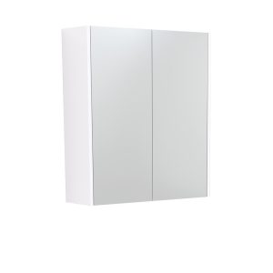 600 Mirror Cabinet with Gloss White Side Panels PSC600W