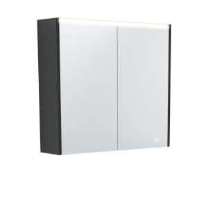750 LED Mirror Cabinet with Satin Black Side Panels PSC750B-LED