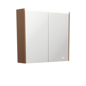750 LED Mirror Cabinet with Walnut Side Panels PSC750WA-LED
