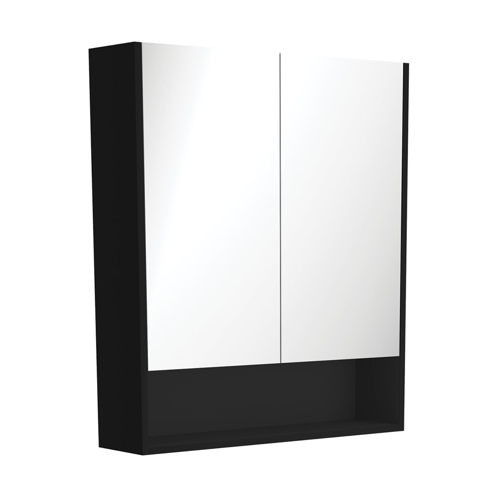 750 Mirror Cabinet with Display Shelf, Satin Black PSC750SB