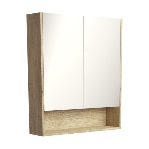 750 Mirror Cabinet with Display Shelf, Scandi Oak PSC750SS