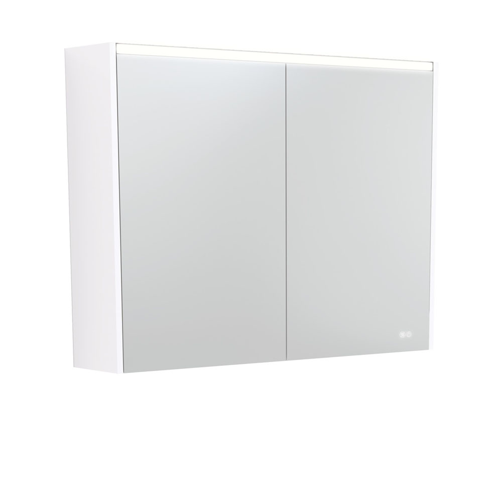 900 LED Mirror Cabinet with Gloss White Side Panels PSC900W-LED
