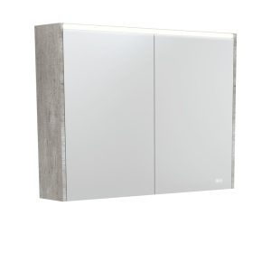 900 LED Mirror Cabinet with Industrial Side Panels PSC900X-LED
