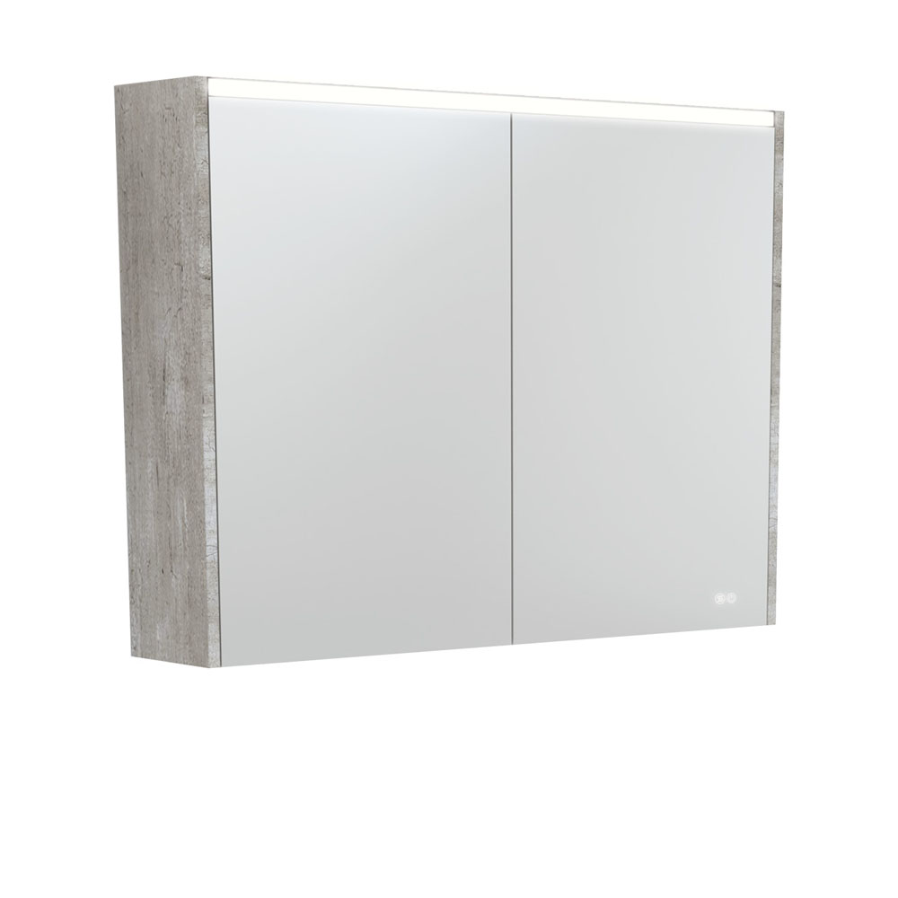 900 LED Mirror Cabinet with Industrial Side Panels PSC900X-LED