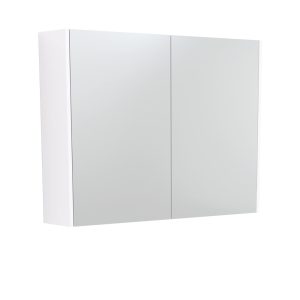 900 Mirror Cabinet with Gloss White Side Panels PSC900W
