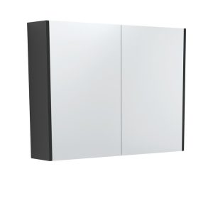 900 Mirror Cabinet with Satin Black Side Panels PSC900B