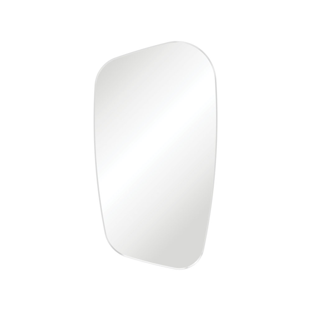 Capriccio Matte White Asymmetrical Framed Mirror FMCA65120W