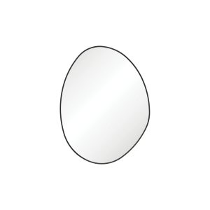 Pebble Matte Black Asymmetrical Framed Mirror, 700 x 920mm FMPA7092B