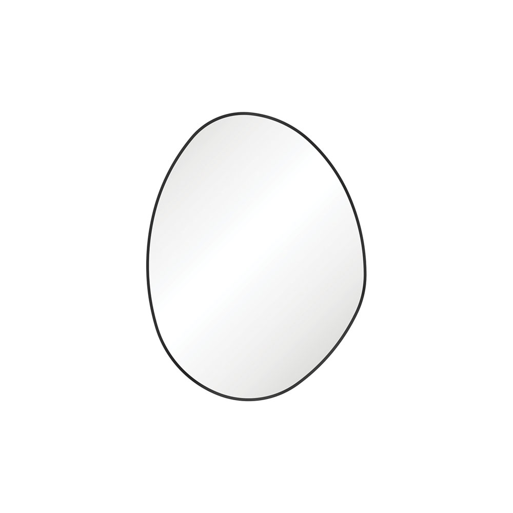 Pebble Matte Black Asymmetrical Framed Mirror, 700 x 920mm FMPA7092B