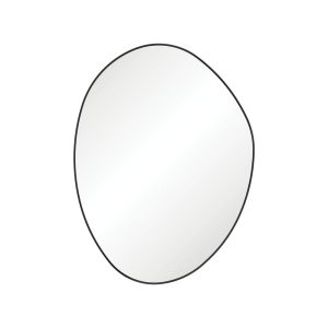 Pebble Matte Black Asymmetrical Framed Mirror, 900 x 1200mm FMPA90120B