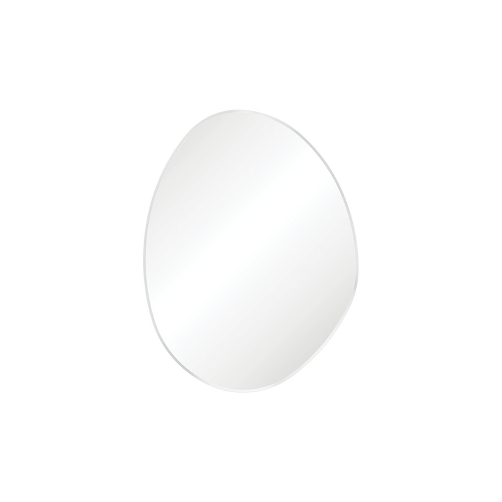 Pebble Matte White Asymmetrical Framed Mirror, 700 x 920mm FMPA7092W