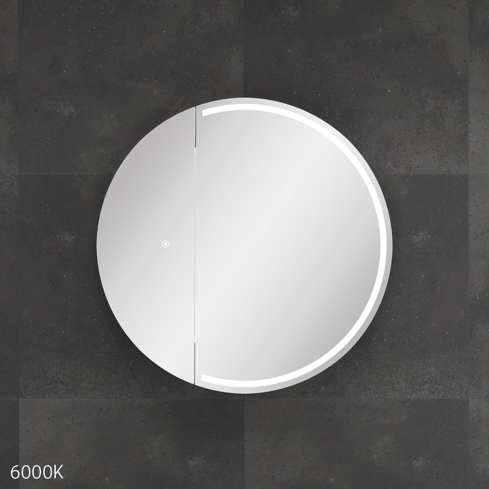 Round Split LED Mirror Cabinet PSH750R-LED-S - Image 2