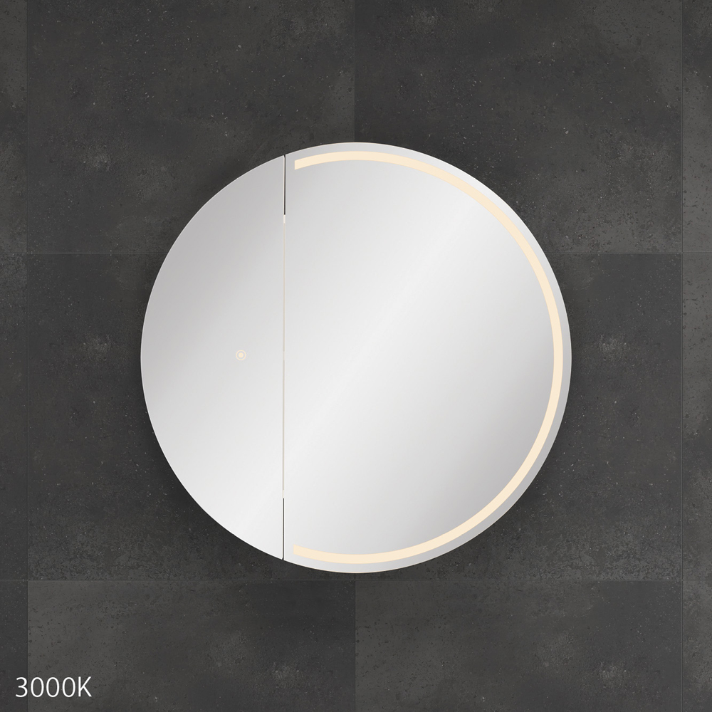 Round Split LED Mirror Cabinet PSH750R-LED-S - Image 7