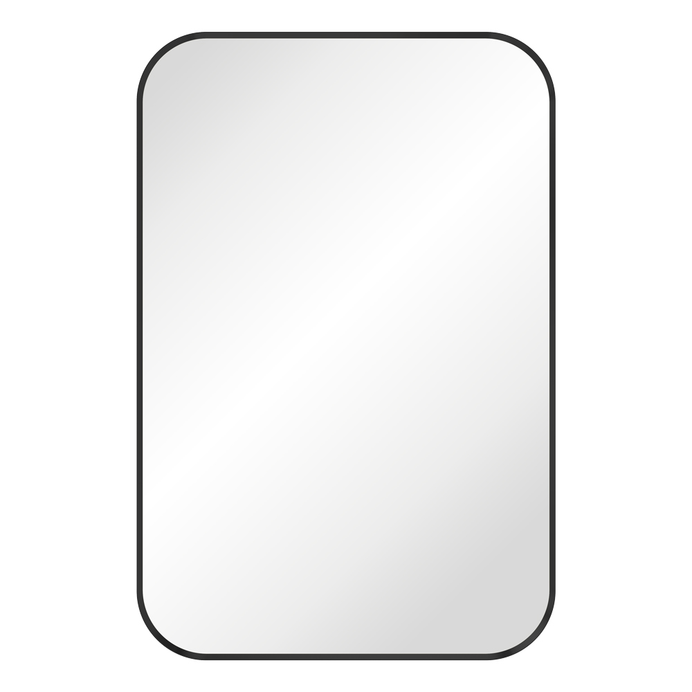 Tono Matte Black Soft Square Framed Mirror, 600 x 900mm FMSS6090B