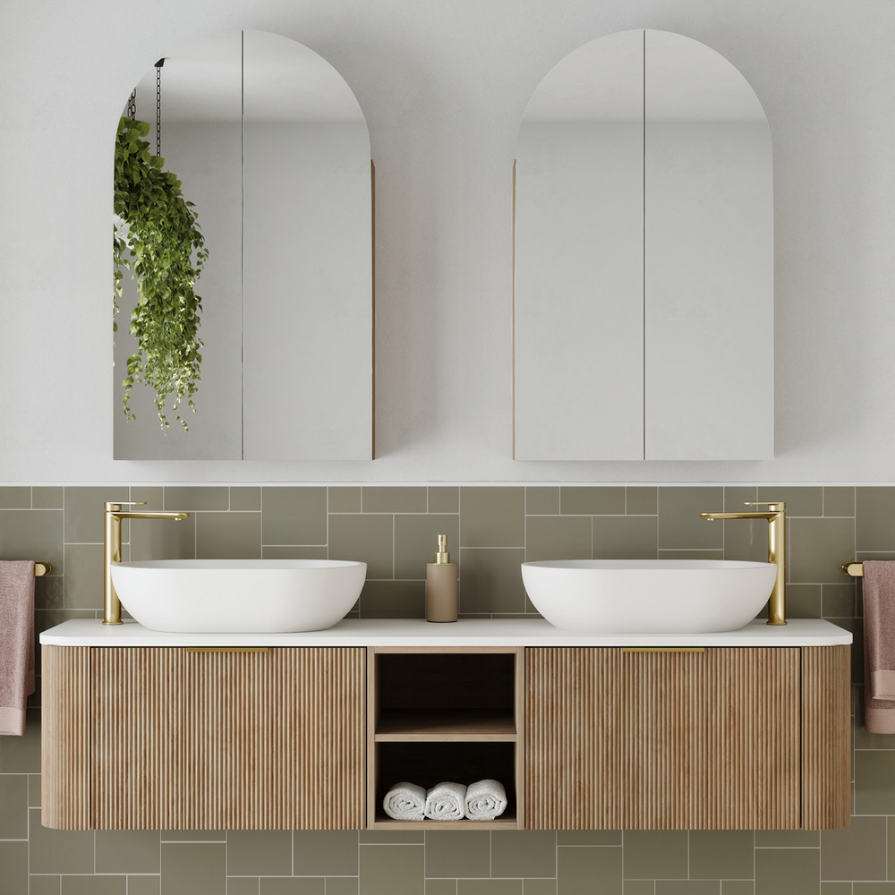 Marlowe Arch Mirror Cabinet, Two Doors, 600 x 1000mm MCA60100D2 - Image 7