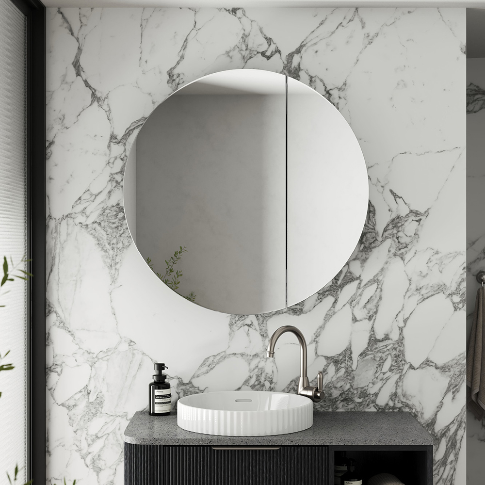 Marlowe Round Mirror Cabinet, 800 x 800mm MCR80D2 - Image 8