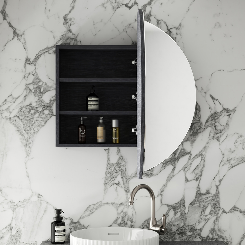Marlowe Round Mirror Cabinet, 800 x 800mm MCR80D2 - Image 5