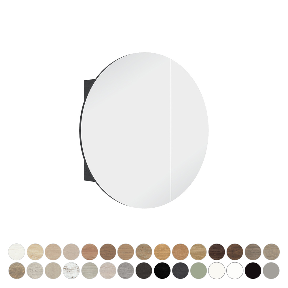 Marlowe Round Mirror Cabinet, 800 x 800mm MCR80D2
